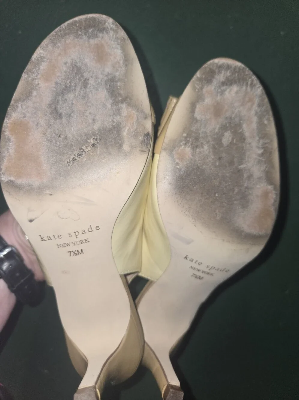 Kate Spade Cream & Tan Slingback Peep-Toe Pumps with Bow